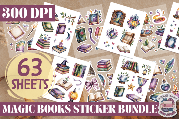 Book Lover Sticker Sheet BUNDLE 63 Magic