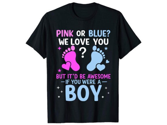 Pink Boy Gender Reveal T-Shirt PNG SVG Review