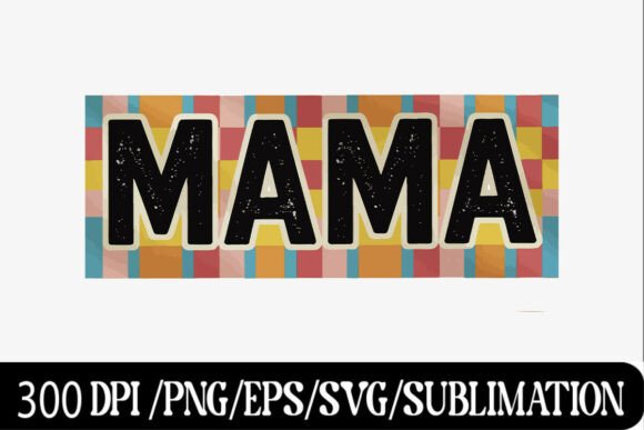 Retro Color Block MAMA Grunge Text Review